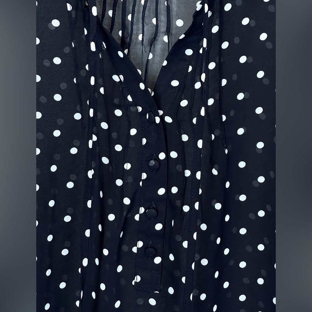 Women's Polka Dot Sheer Blouse Size Small black/white By Cotton On 3/4 Sleeve - Picture 13 of 15